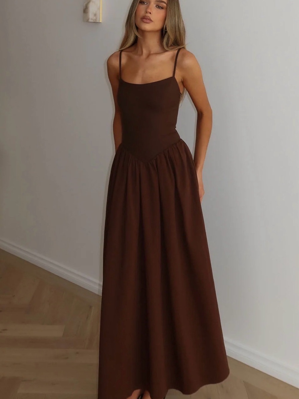 White Fox Sundrift Maxi Dress Chocolate